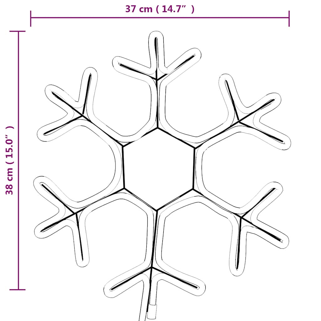 vidaXL Χριστουγενν. Φιγούρα Χιονονιφάδα 72 LED Θερμό Λευκό 38 x 37 εκ.