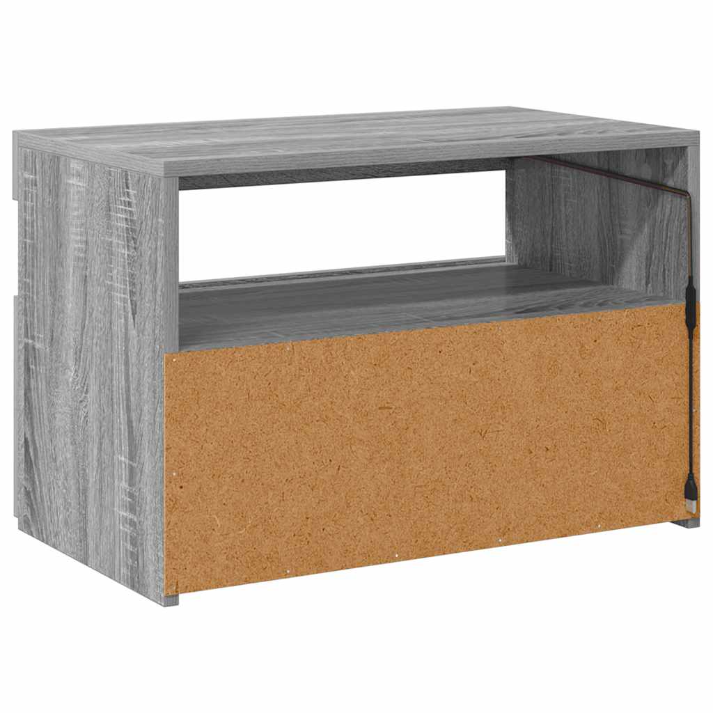 vidaXL Έπιπλο Τηλεόρασης με LED Γκρι Sonoma 60 x 35 x 40 εκ.