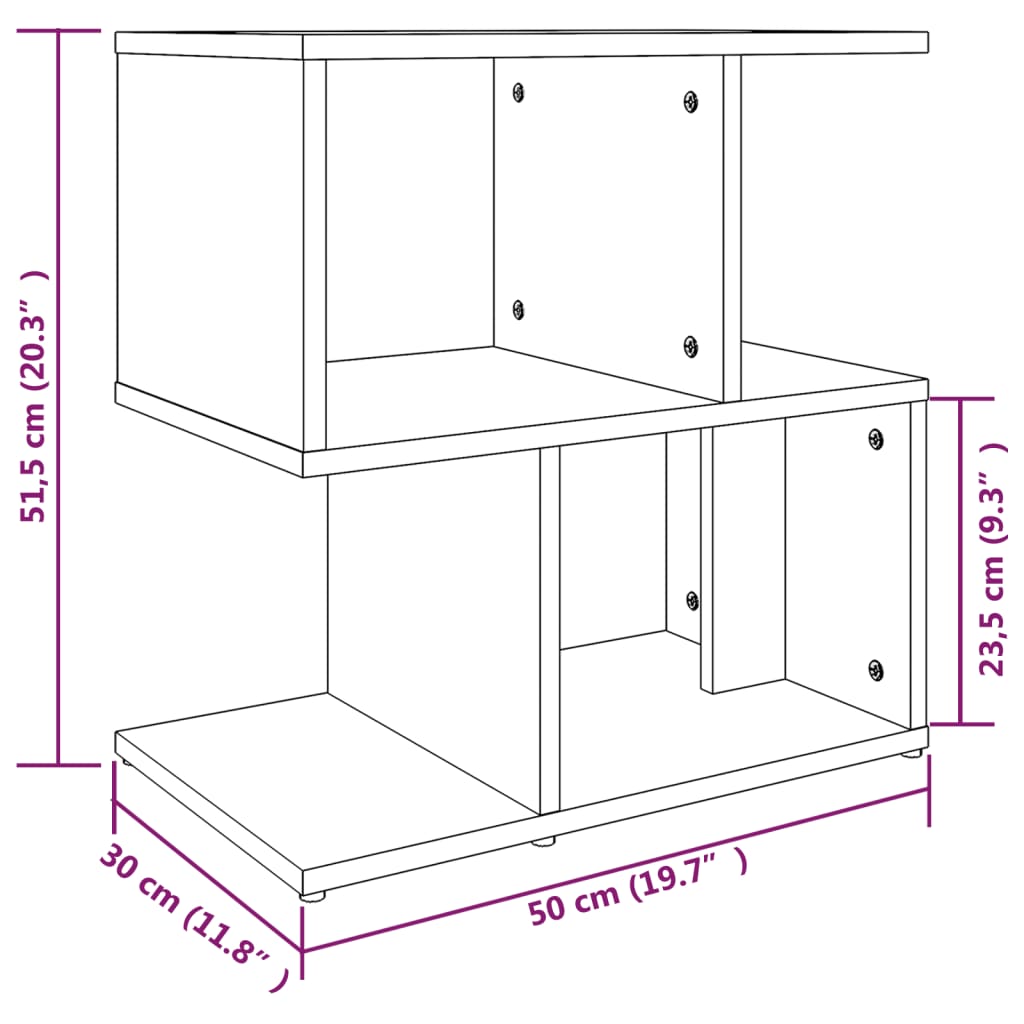 vidaXL Κομοδίνο Γκρι Sonoma 50 x 30 x 51,5 εκ. από Επεξεργασμένο Ξύλο