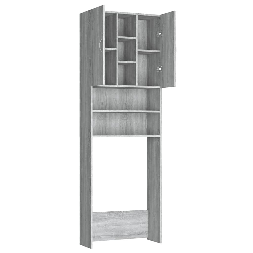 vidaXL Ντουλάπι Πλυντηρίου Γκρι Sonoma 64 x 25,5 x 190 εκ.