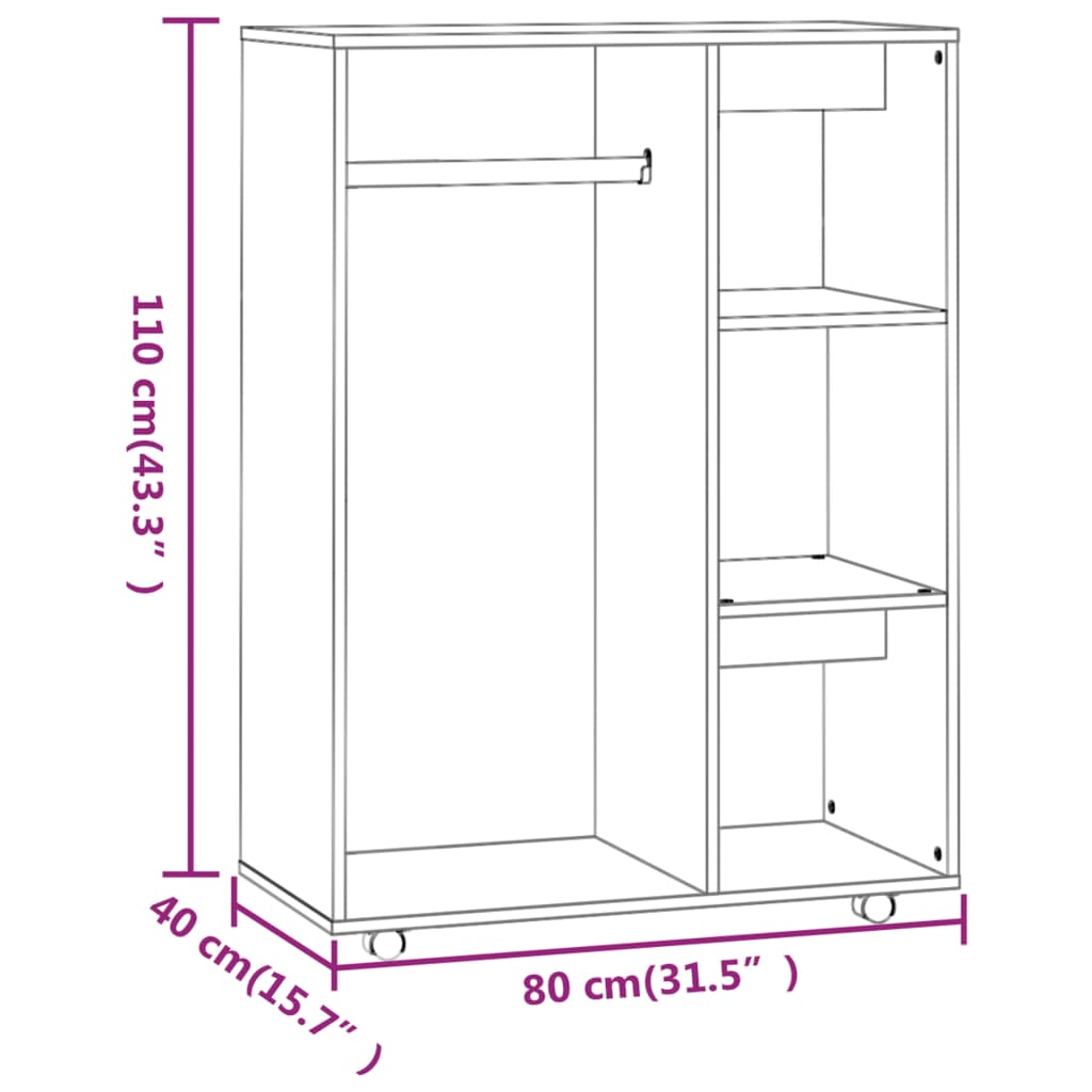 vidaXL Ντουλάπα Καπνιστή Δρυς 80 x 40 x 11 εκ. από Επεξεργασμένο Ξύλο