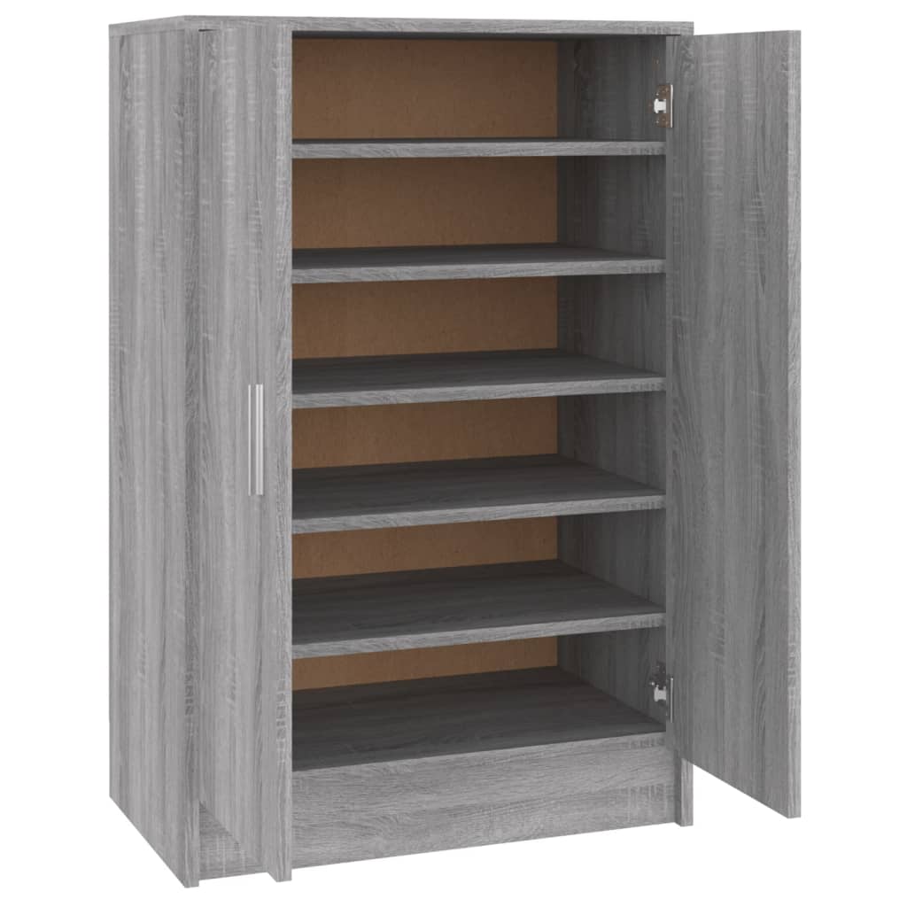 vidaXL Παπουτσοθήκη Γκρι Sonoma 60 x 35 x 92 εκ. Επεξεργασμένο Ξύλο