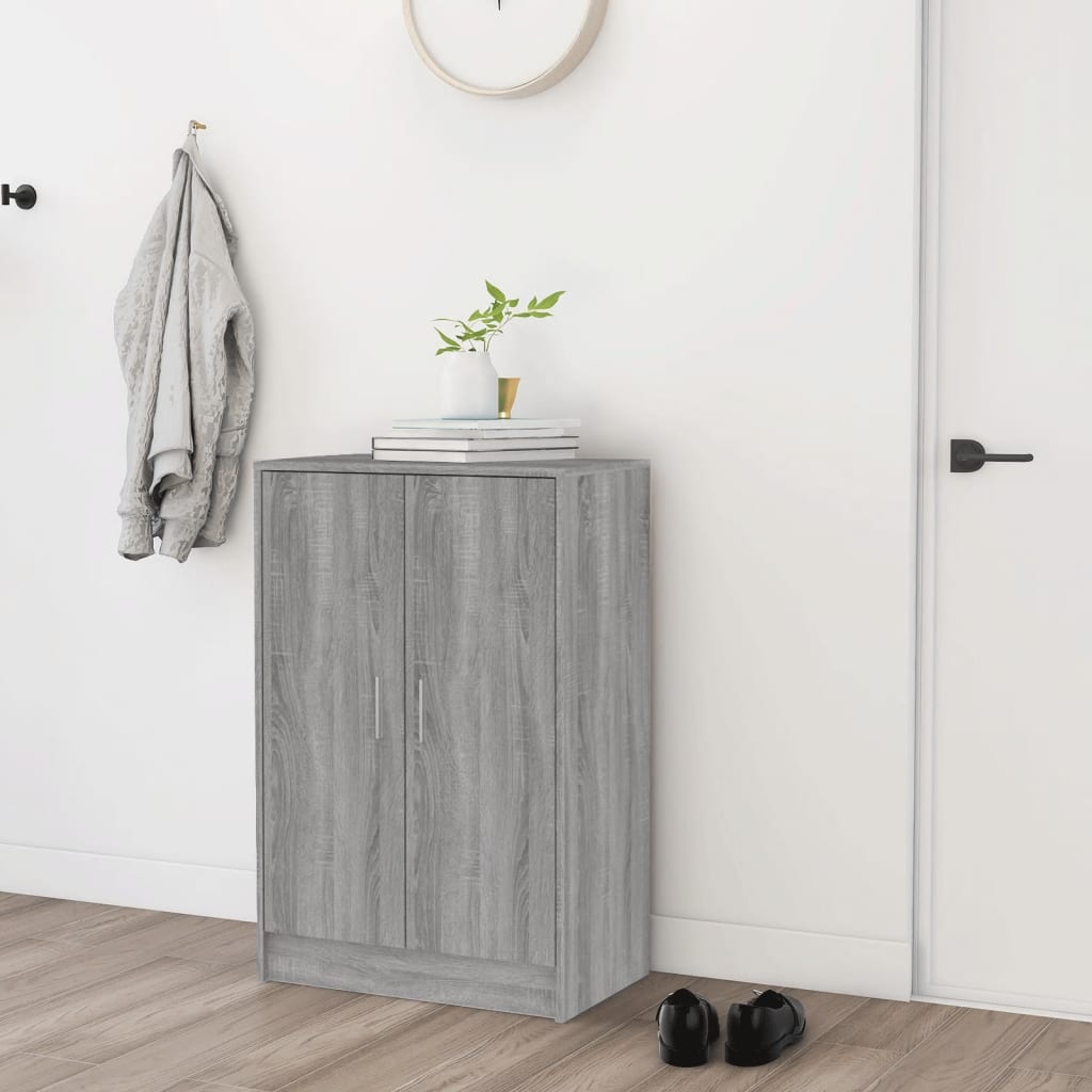 vidaXL Παπουτσοθήκη Γκρι Sonoma 60 x 35 x 92 εκ. Επεξεργασμένο Ξύλο