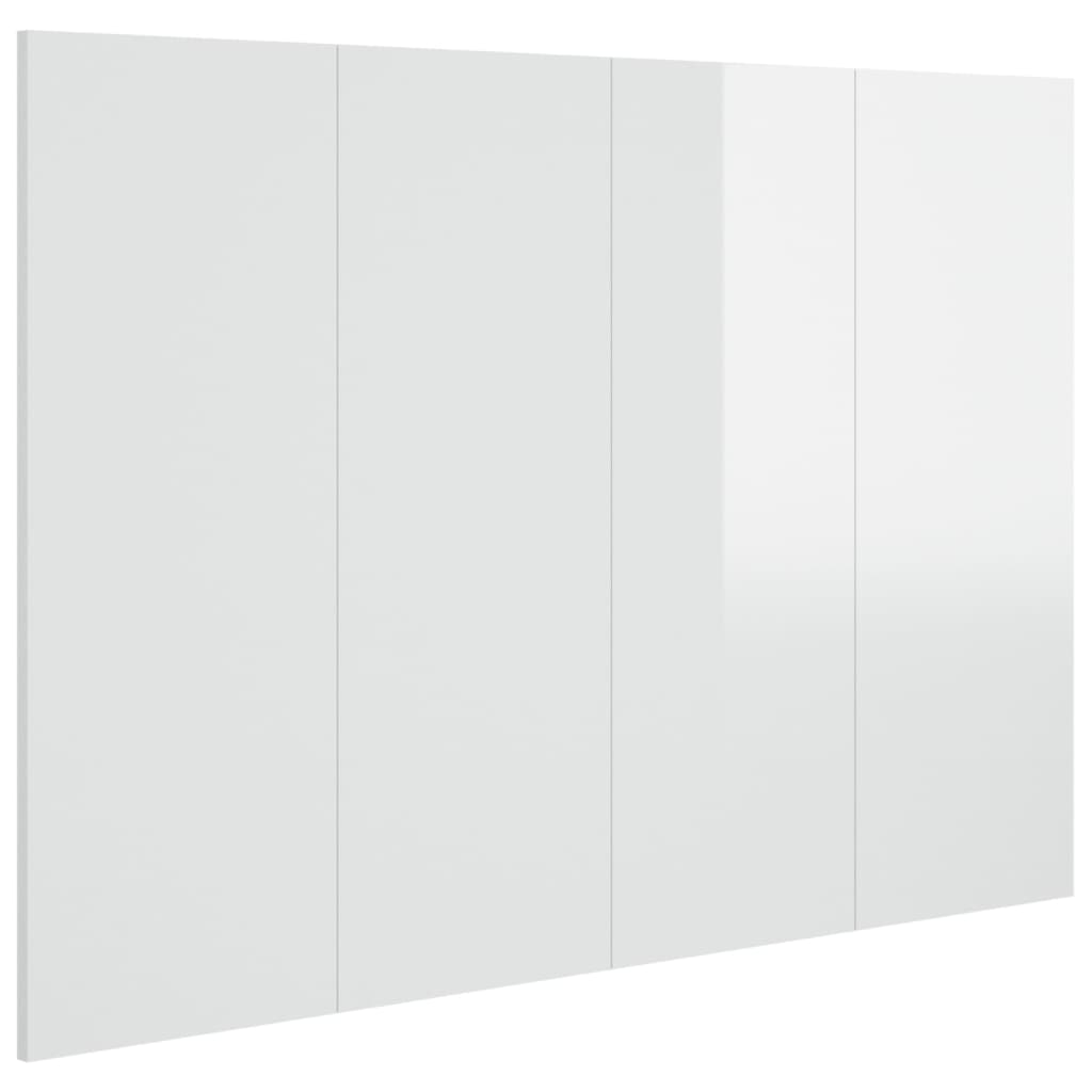 vidaXL Κεφαλάρι Κρεβατιού Γυαλιστερό Λευκό 120x1,5x80 εκ Επεξεργ. Ξύλο