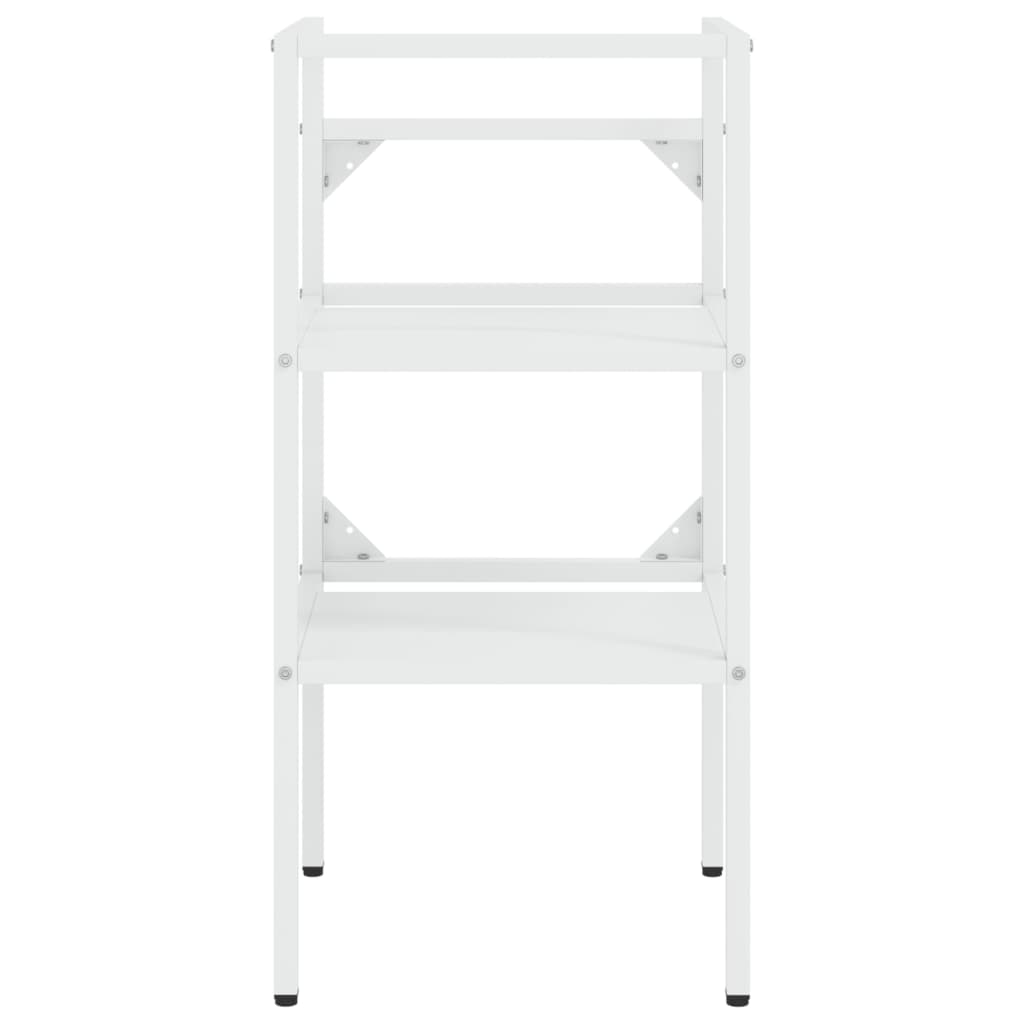 vidaXL Σκελετός Νιπτήρα Μπάνιου με Εντοιχισμένο Νιπτήρα Λευκό Σίδερο