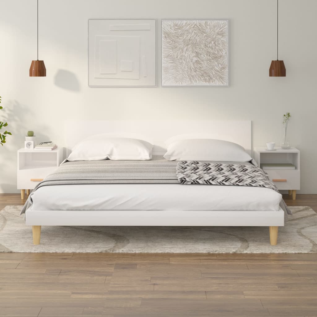 vidaXL Κομοδίνα 2 τεμ. Γυαλιστερό Λευκό 40 x 35 x 47 εκ.