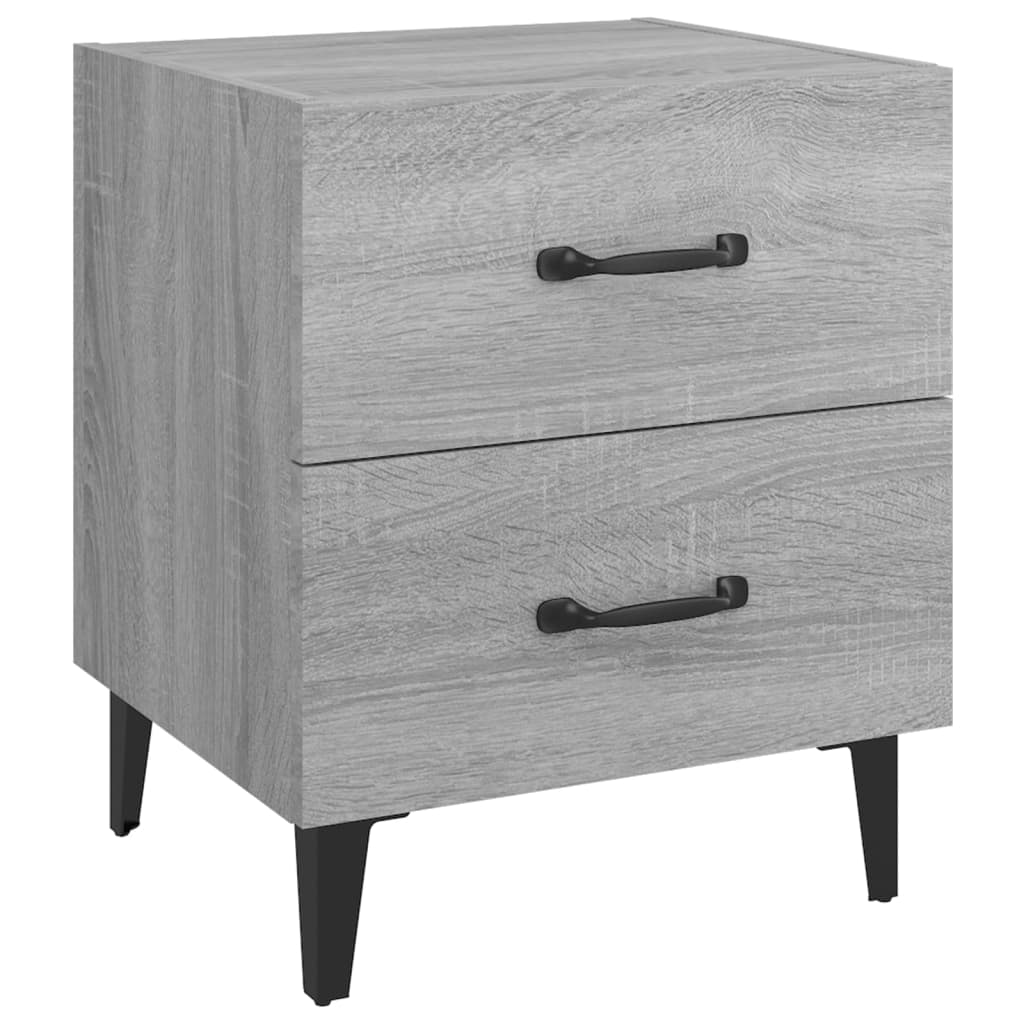 vidaXL Κομοδίνα 2 τεμ. Γκρι Sonoma 40 x 35 x 47,5 εκ.