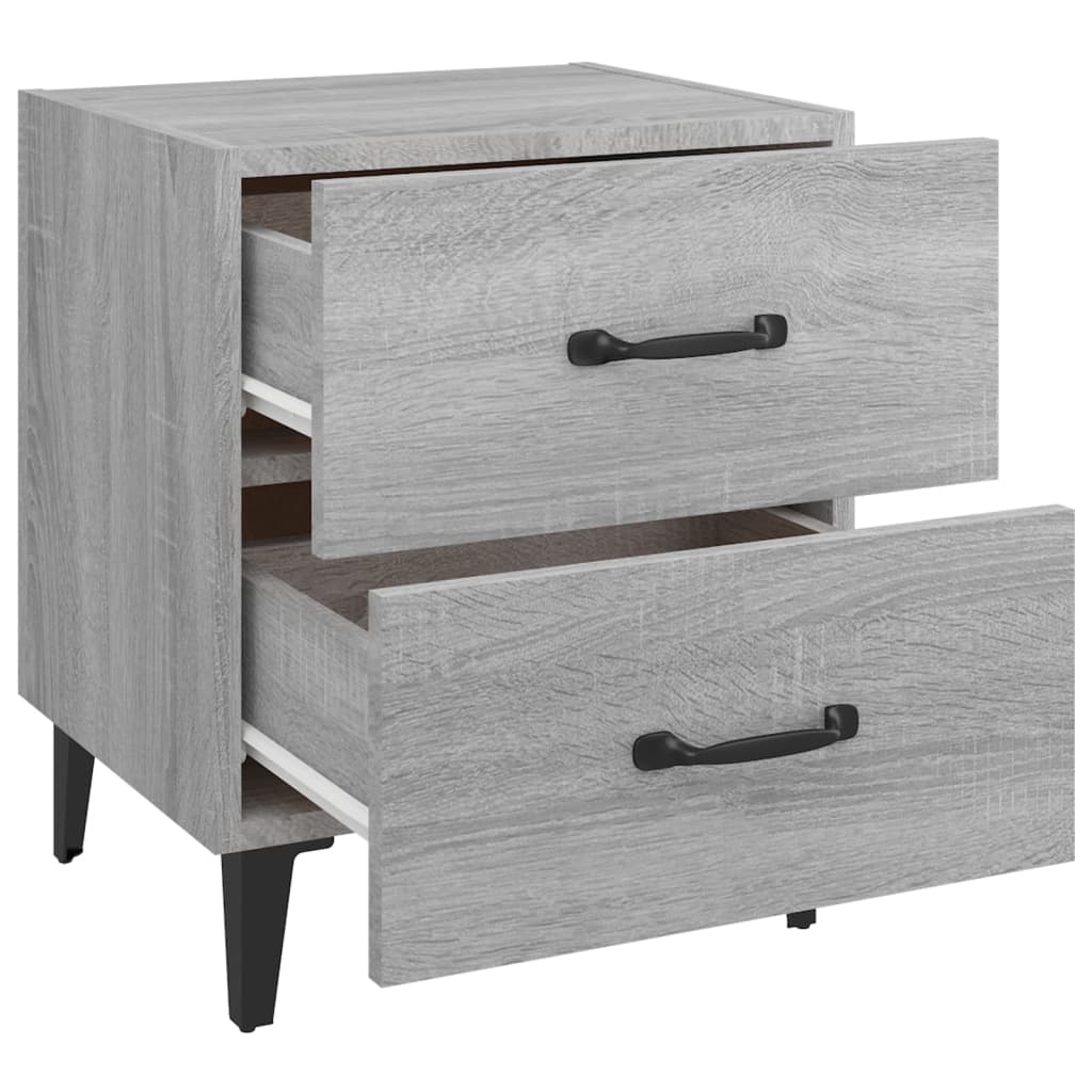 vidaXL Κομοδίνα 2 τεμ. Γκρι Sonoma 40 x 35 x 47,5 εκ.