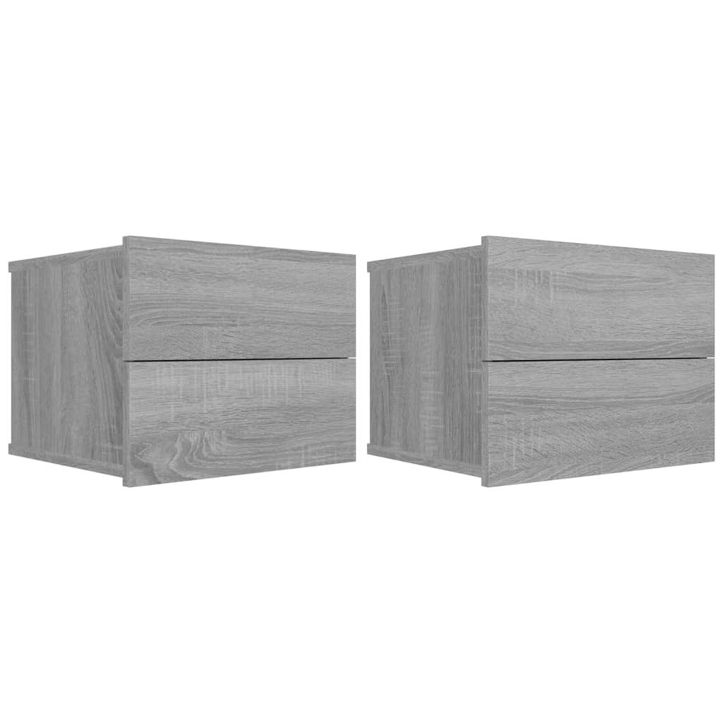 vidaXL Κομοδίνα 2 Τεμ. Γκρι Sonoma 40x30x30 εκ. από Επεξεργασμένο Ξύλο