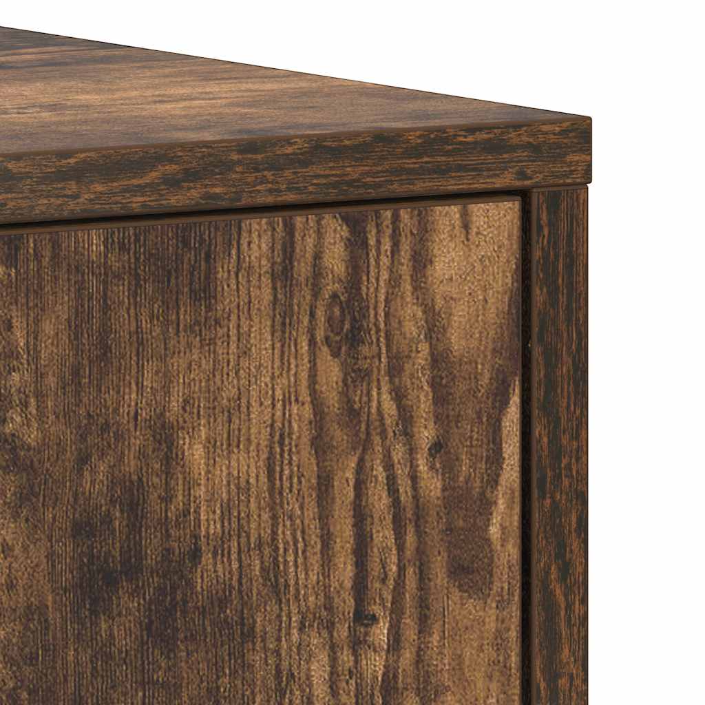 vidaXL Ντουλάπι Μπάνιου Καπνιστή Δρυς 30x30x183,5 εκ. Επεξεργ. Ξύλο