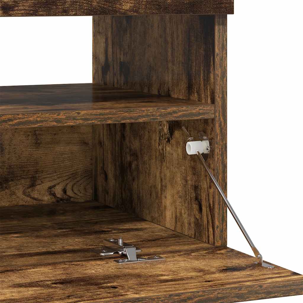 vidaXL Έπιπλο Τηλεόρασης με LED Καπνιστή Δρυς 80 x 35 x 40 εκ.