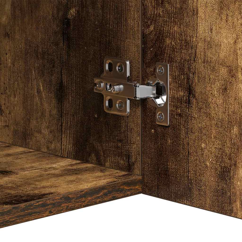 vidaXL Ντουλάπι με LED Καπνιστή Δρυς 80 x 35 x 75 εκ.