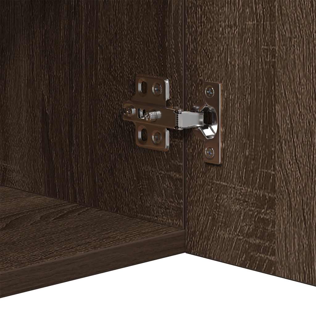 vidaXL Ντουλάπι με LED Καφέ Δρυς 80 x 35 x 75 εκ.