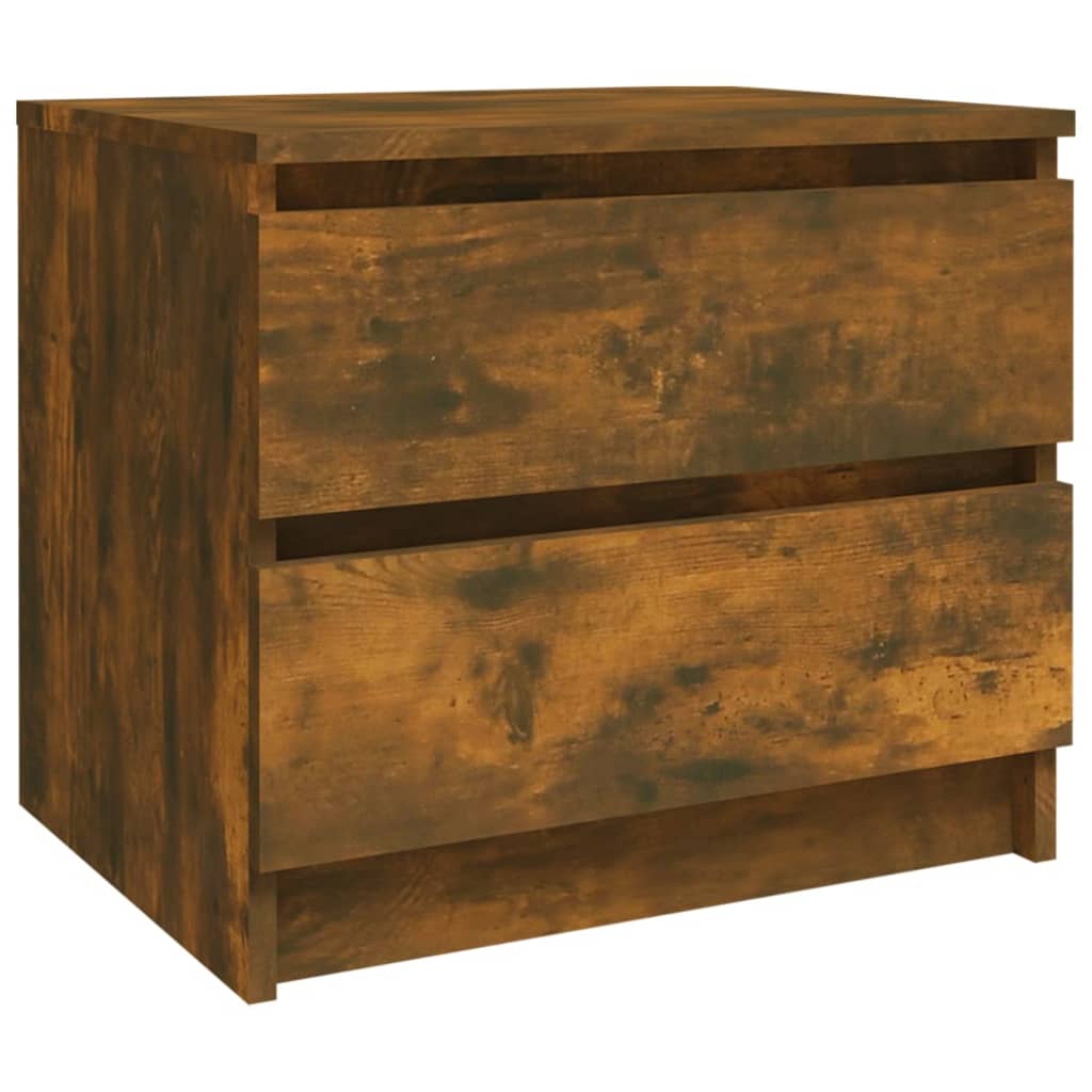 vidaXL Κομοδίνα 2 τεμ. Καπνιστή Δρυς 50x39x43,5 εκ. από Επεξεργ. Ξύλο