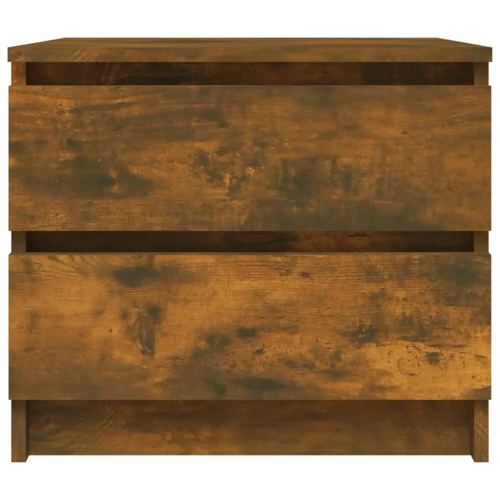 vidaXL Κομοδίνα 2 τεμ. Καπνιστή Δρυς 50x39x43,5 εκ. από Επεξεργ. Ξύλο
