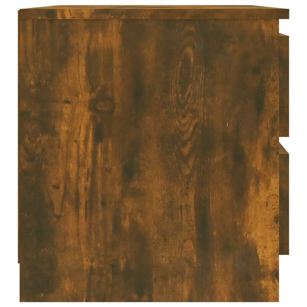 vidaXL Κομοδίνα 2 τεμ. Καπνιστή Δρυς 50x39x43,5 εκ. από Επεξεργ. Ξύλο