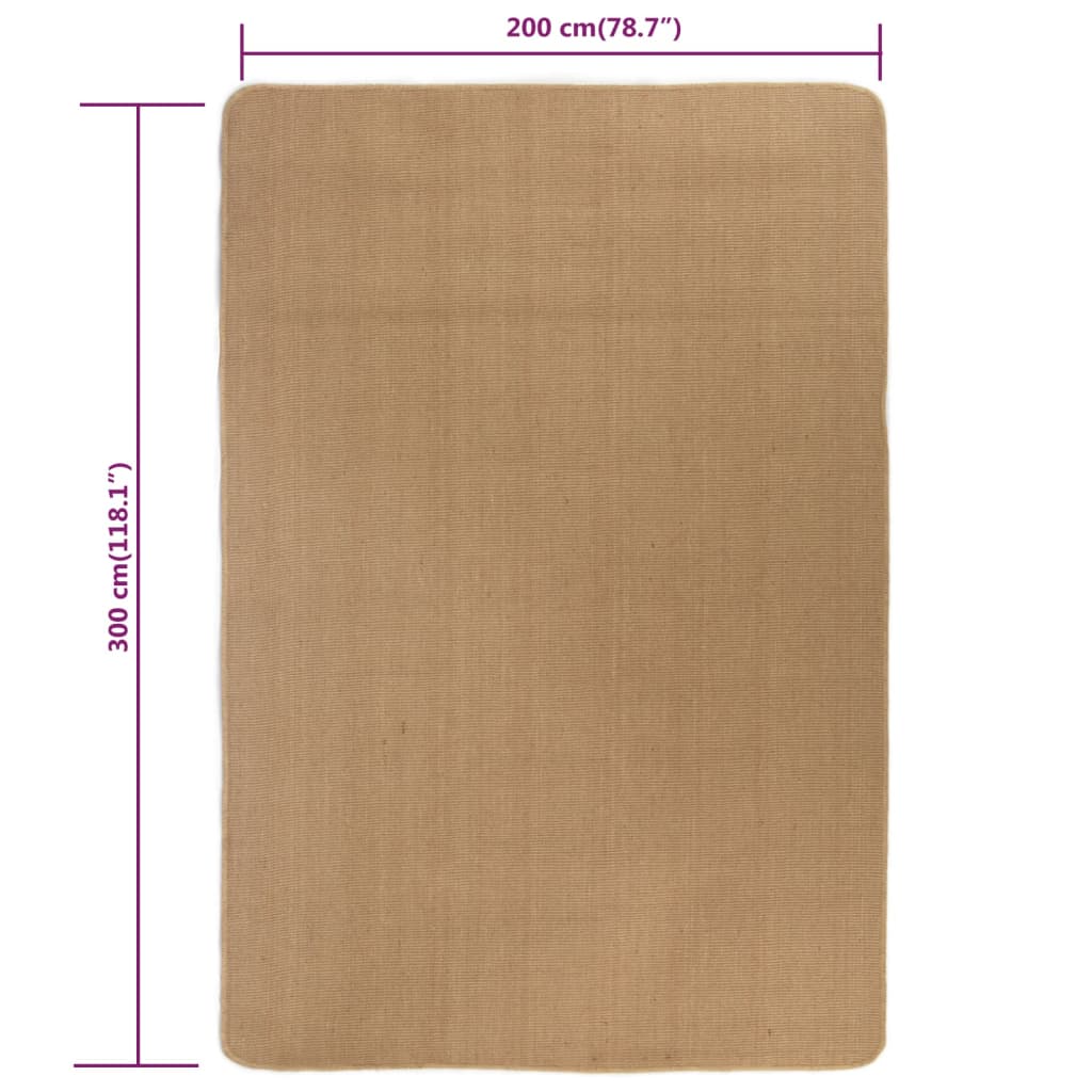 vidaXL Χαλί 200 x 300 εκ. από Γιούτα με Υπόστρωμα από Λάτεξ