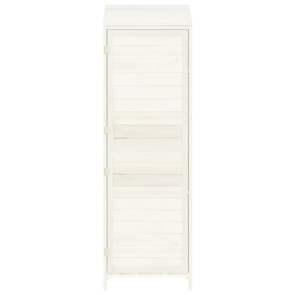 vidaXL Αποθήκη Κήπου Λευκή 55 x 52 x 174,5 εκ. από Μασίφ Ξύλο Ελάτης