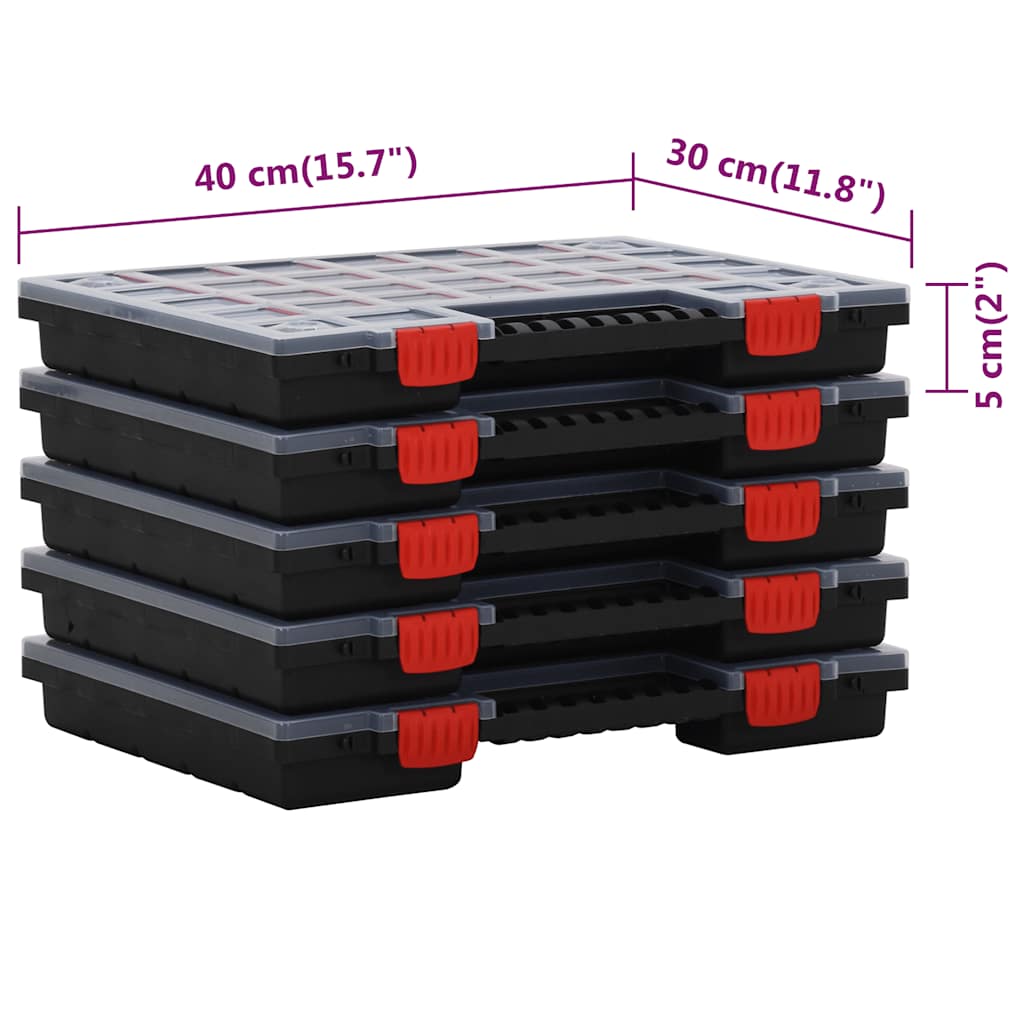 vidaXL Κουτιά Ταξινόμησης 5 τεμ. 40 x 30 x 5 εκ. από Πολυπροπυλένιο