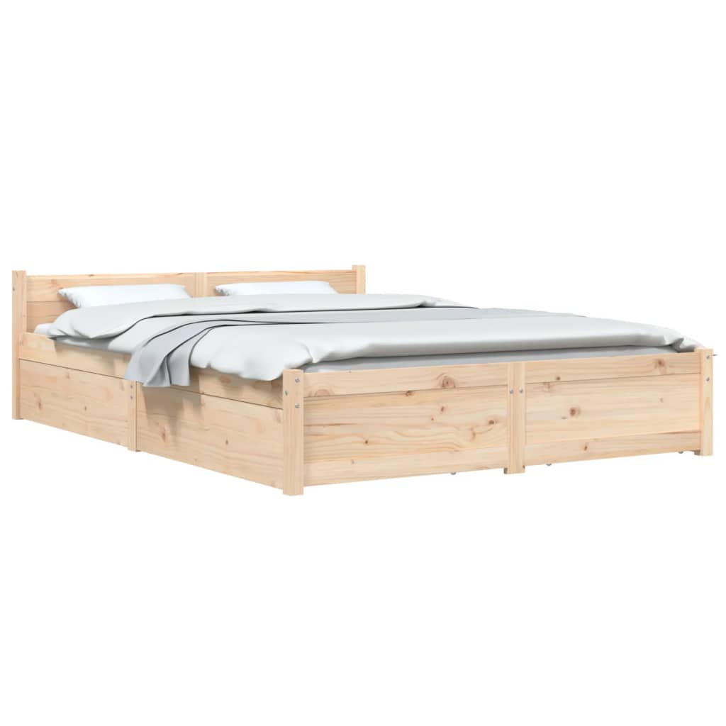 vidaXL Πλαίσιο Κρεβατιού Με Συρτάρια 135 x 190 εκ. Double