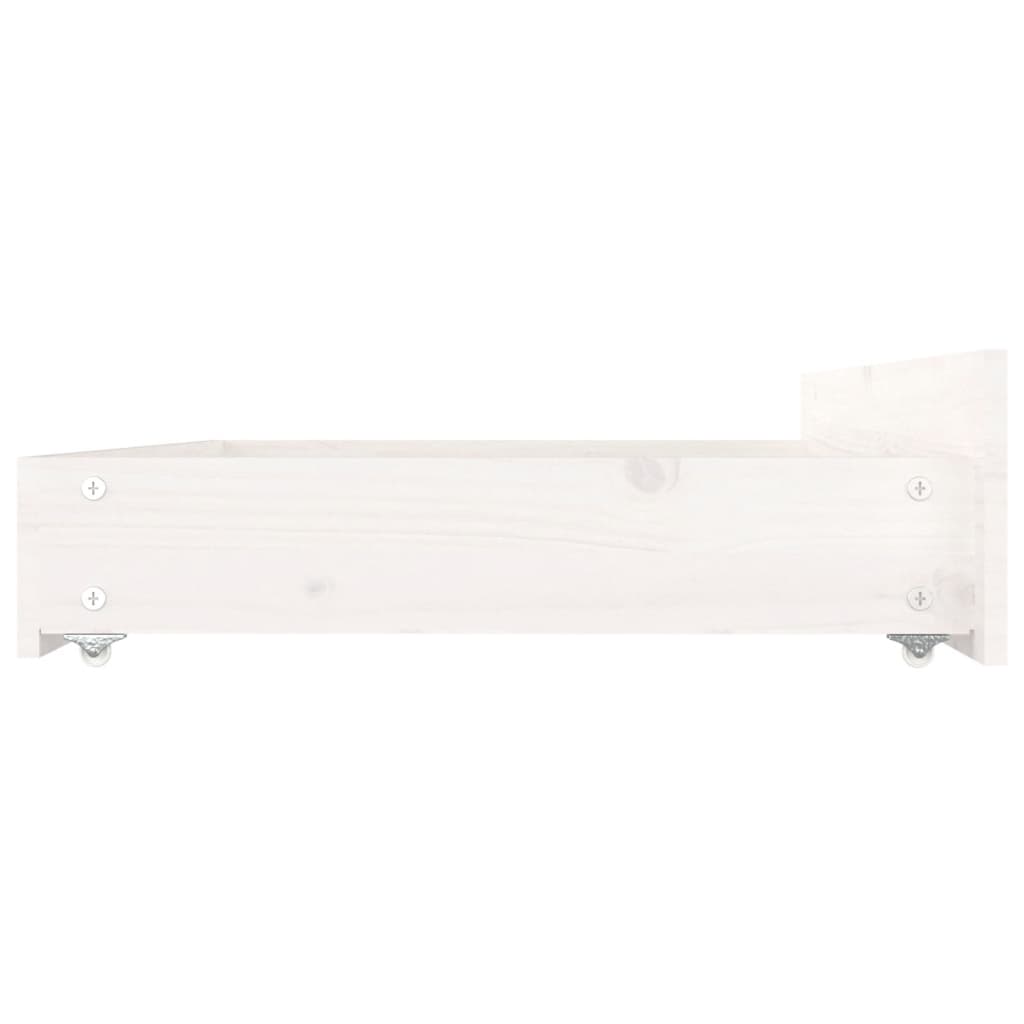 vidaXL Πλαίσιο Κρεβατιού Συρτάρια Λευκό 180 x 200 εκ Super King Size