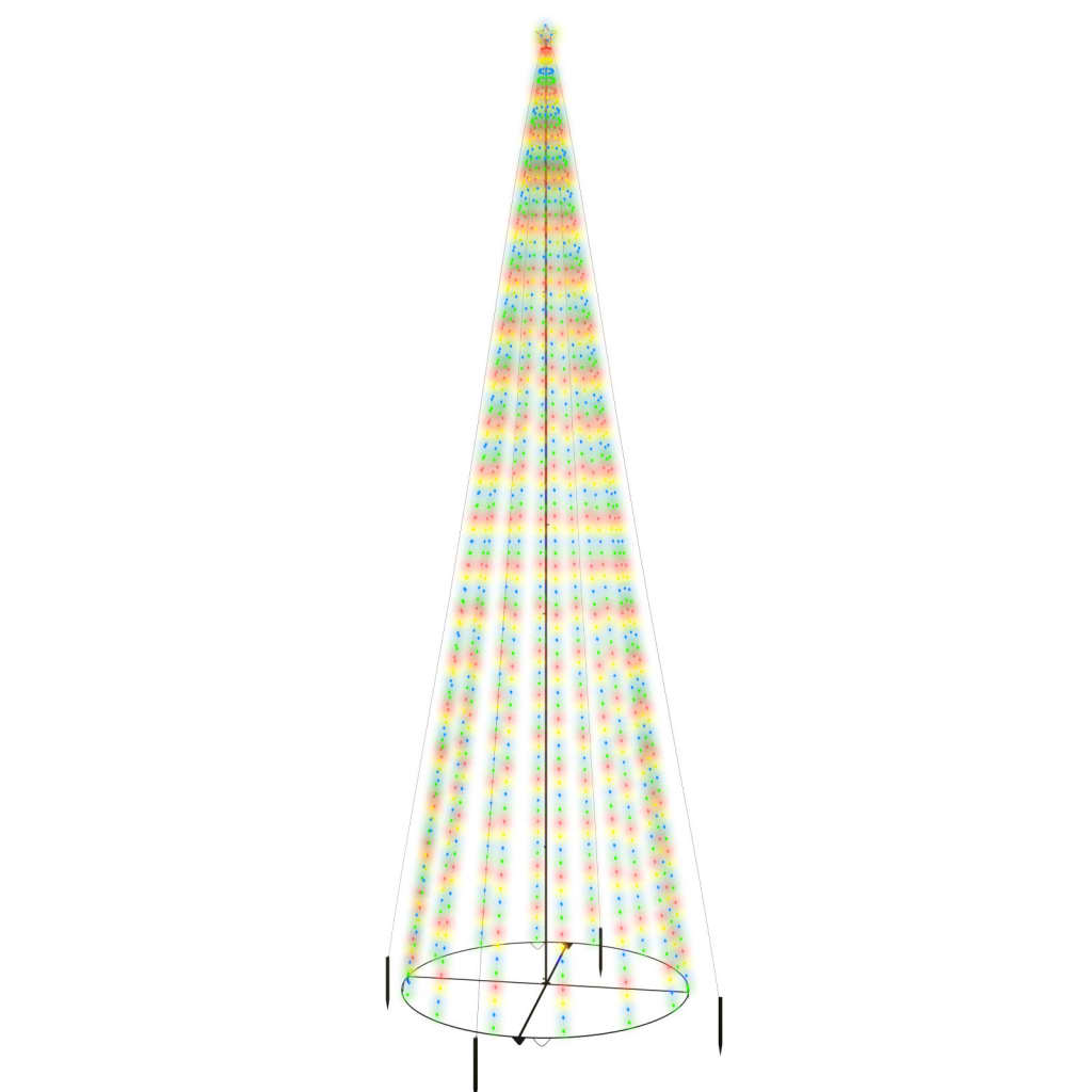 vidaXL Χριστουγεννιάτικο Δέντρο Κώνος 1134 LED Πολύχρωμο 230x800 εκ.