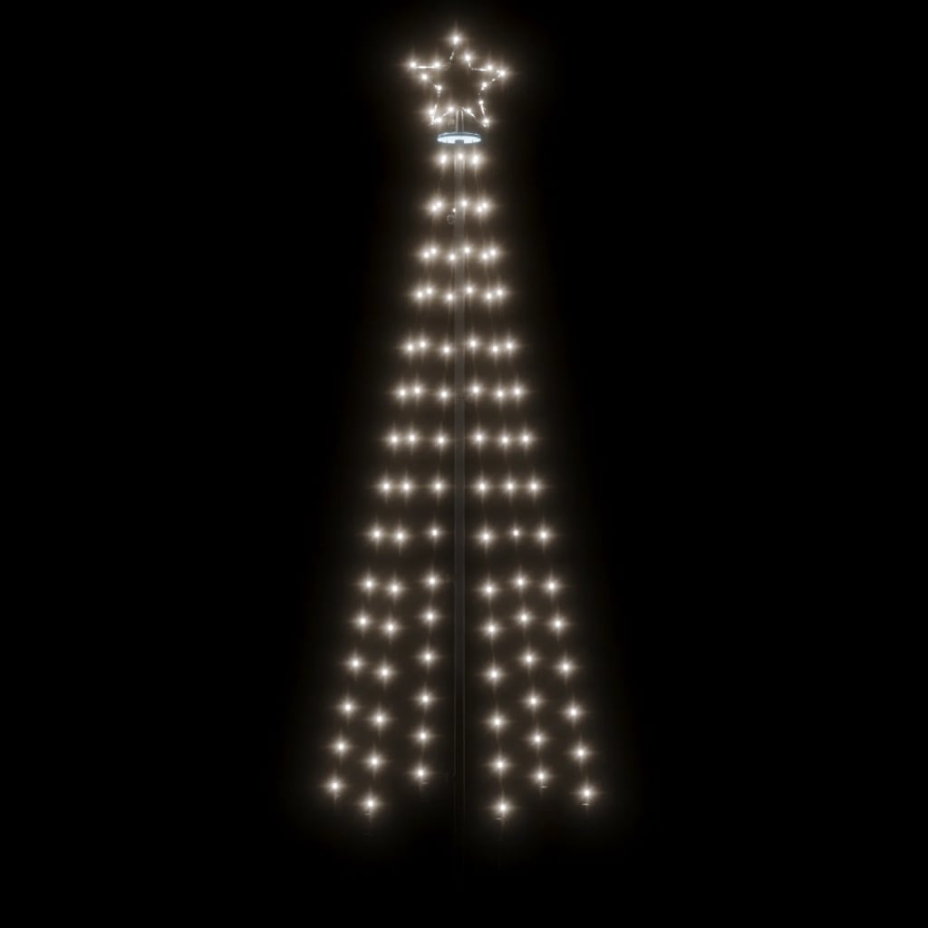 vidaXL Χριστουγεννιάτικο Δέντρο με Ακίδα 108 LED Ψυχρό Λευκό 180 εκ.