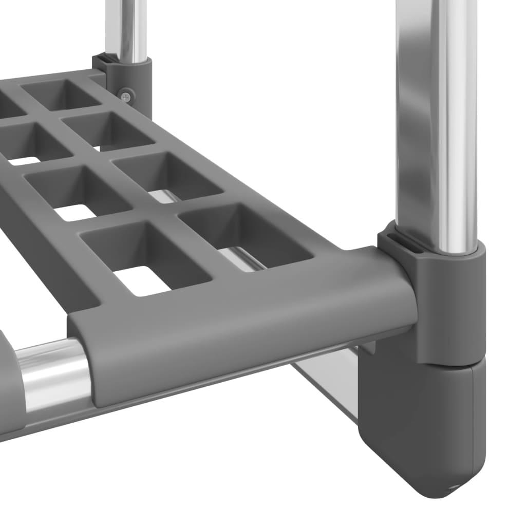 vidaXL Κρεμάστρα Ρούχων με 3 Επίπεδα Ασημί 59x29x192 εκ. Αλουμίνιο