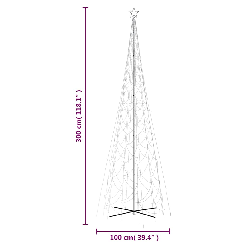 vidaXL Χριστουγεννιάτικο Δέντρο Κώνος 3000 LED Ψυχρό Λευκό 230x800 εκ.