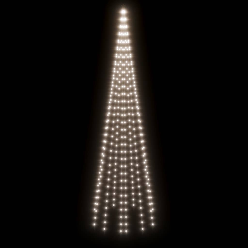 vidaXL Χριστουγεν. Δέντρο για Ιστό Σημαίας 310 LED Ψυχρό Λευκό 300 εκ.