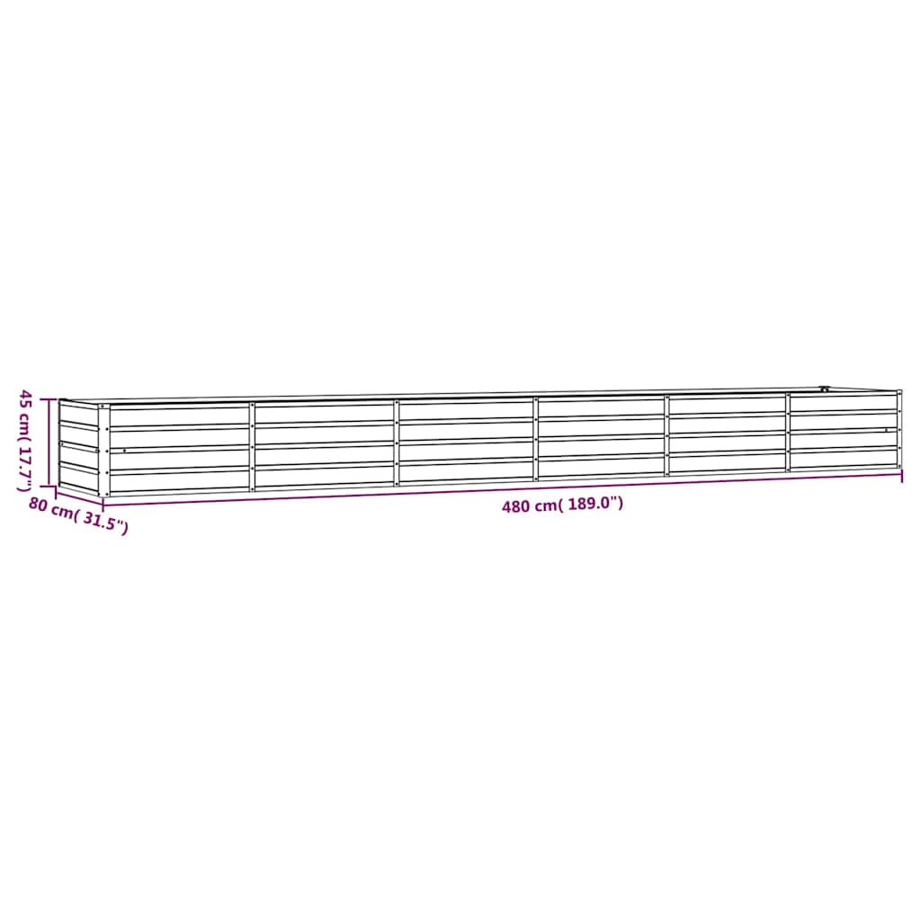 vidaXL Ζαρντινιέρα Σκουριασμένο 480x80x45 εκ. Ατσάλι Σκληρυθέν Αέρα