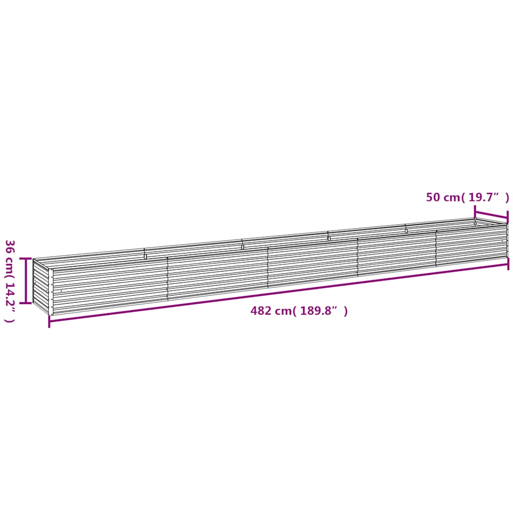 vidaXL Υπερυψωμένο Ζαρντινιέρα Κήπου 482 x 50 x 36 εκ. από Ατσάλι Corten