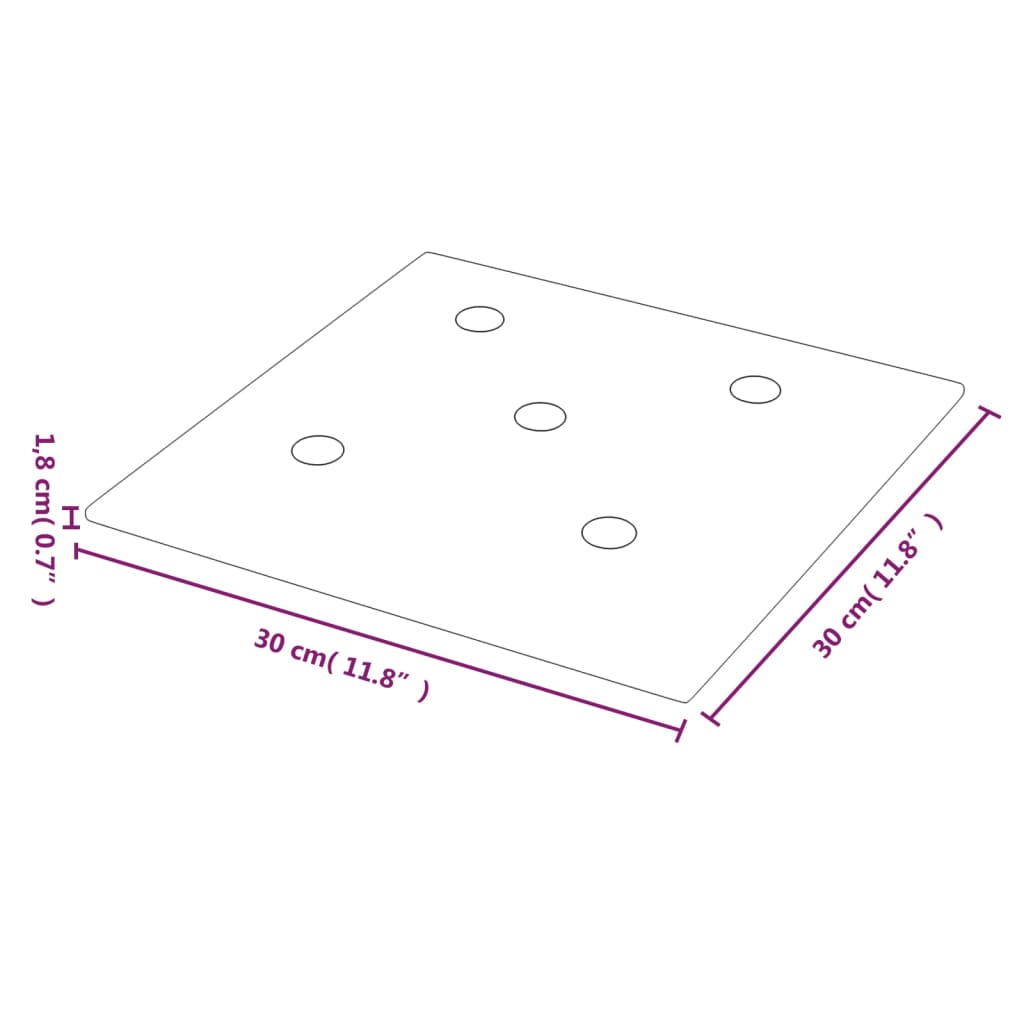 vidaXL Πάνελ Τοίχου 12 τεμ. Κόκκινα 30 x 30 εκ. 1,08 μ² Συνθ. Δέρμα