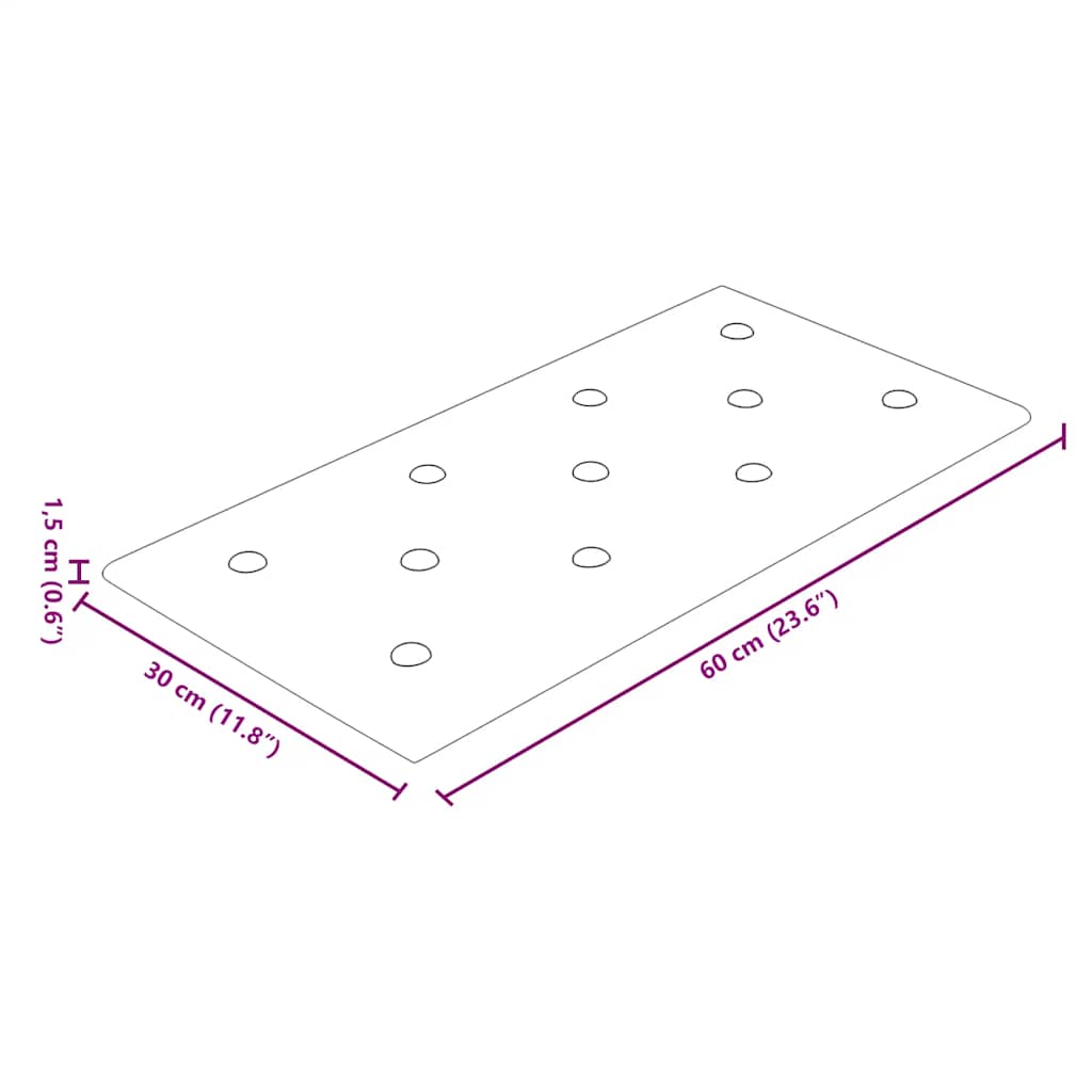 vidaXL Πάνελ Τοίχου 12 τεμ. Γκρι 60 x 30 εκ. 2,16 μ² Συνθετικό Δέρμα
