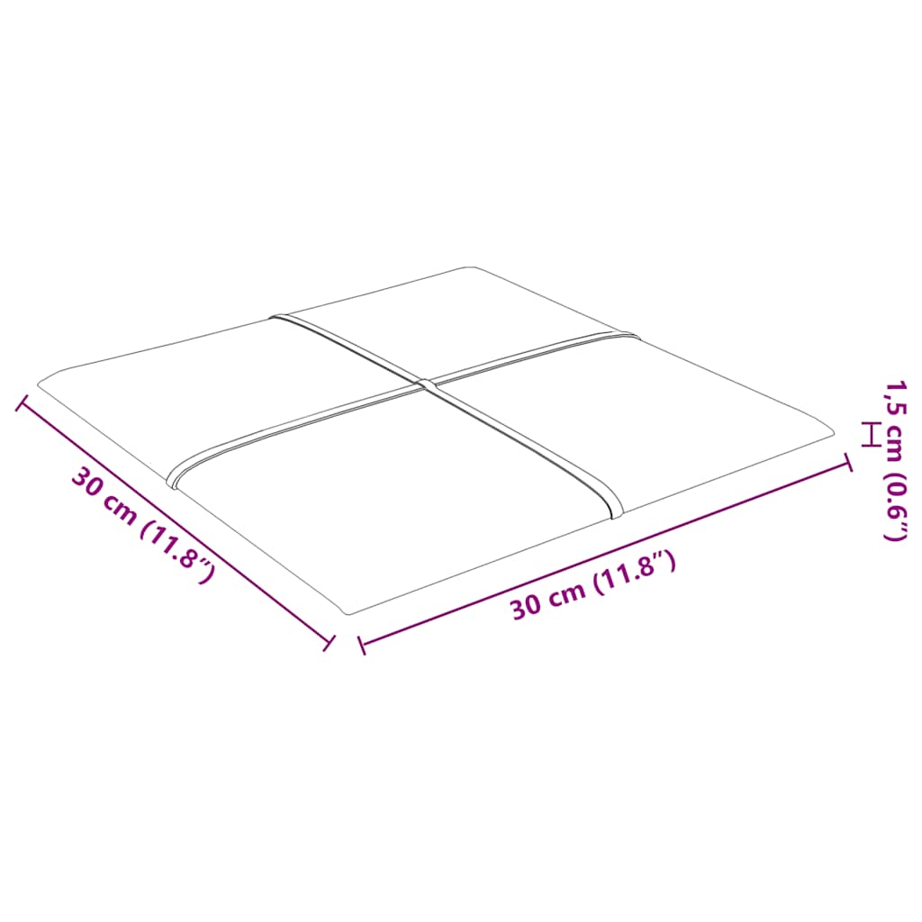 vidaXL Πάνελ Τοίχου 12 τεμ. Μπορντό 30 x 30 εκ. 1,08 μ² Βελούδινα