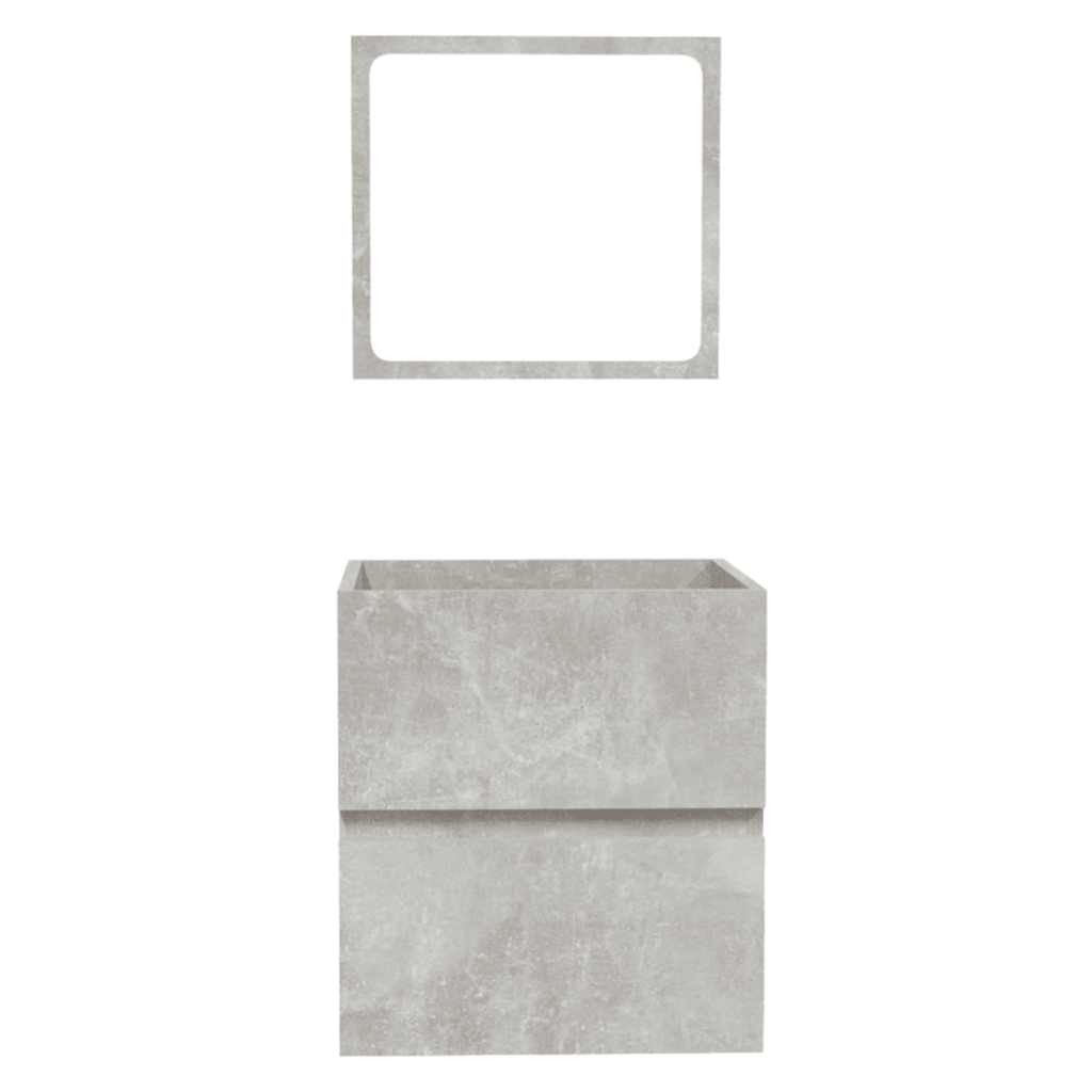 vidaXL Ντουλάπι Μπάνιου με Καθρέφτη Γκρι Σκυροδέματος από Επεξ. Ξύλο