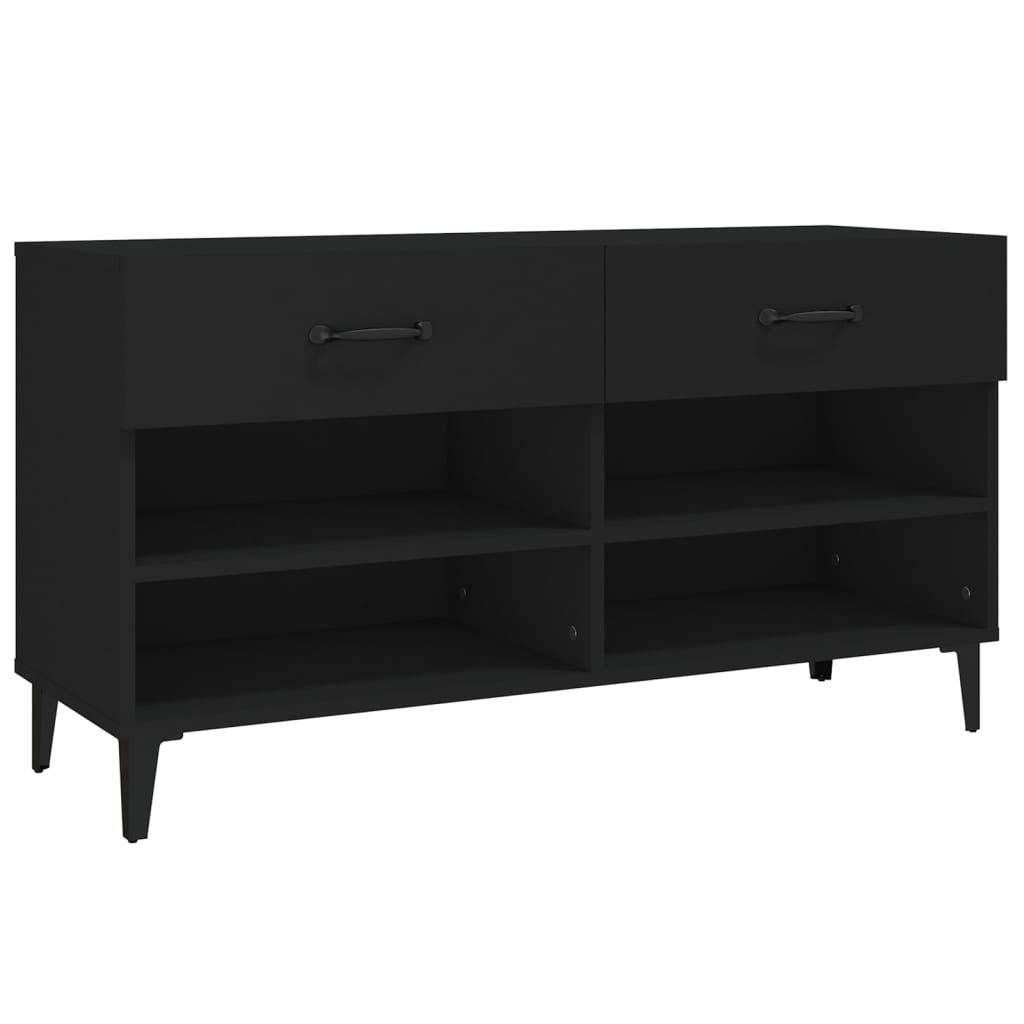 vidaXL Παπουτσοθήκη Μαύρη 102 x 35 x 55 εκ. από Επεξεργασμένο Ξύλο