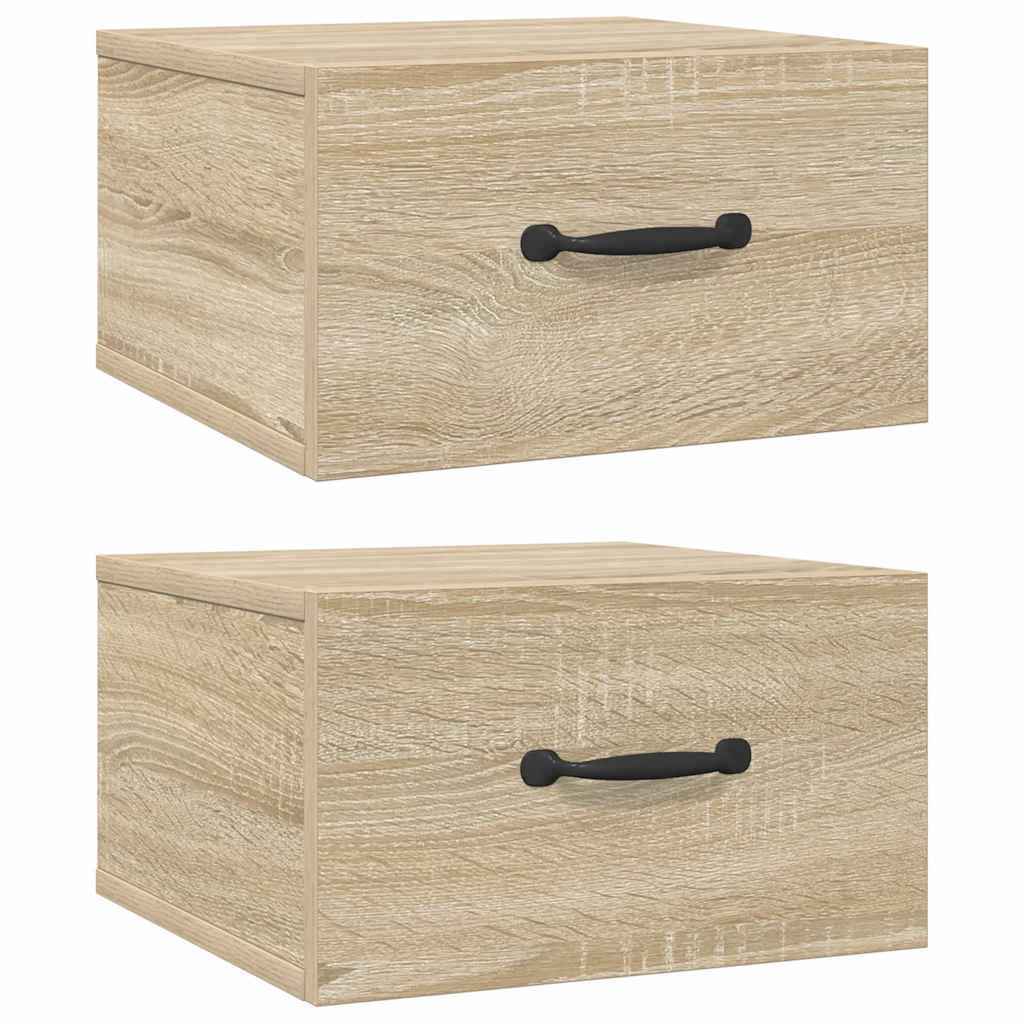 vidaXL Κομοδίνα Επιτοίχια 2 τεμ. Sonoma Δρυς 35 x 35 x 20 εκ.