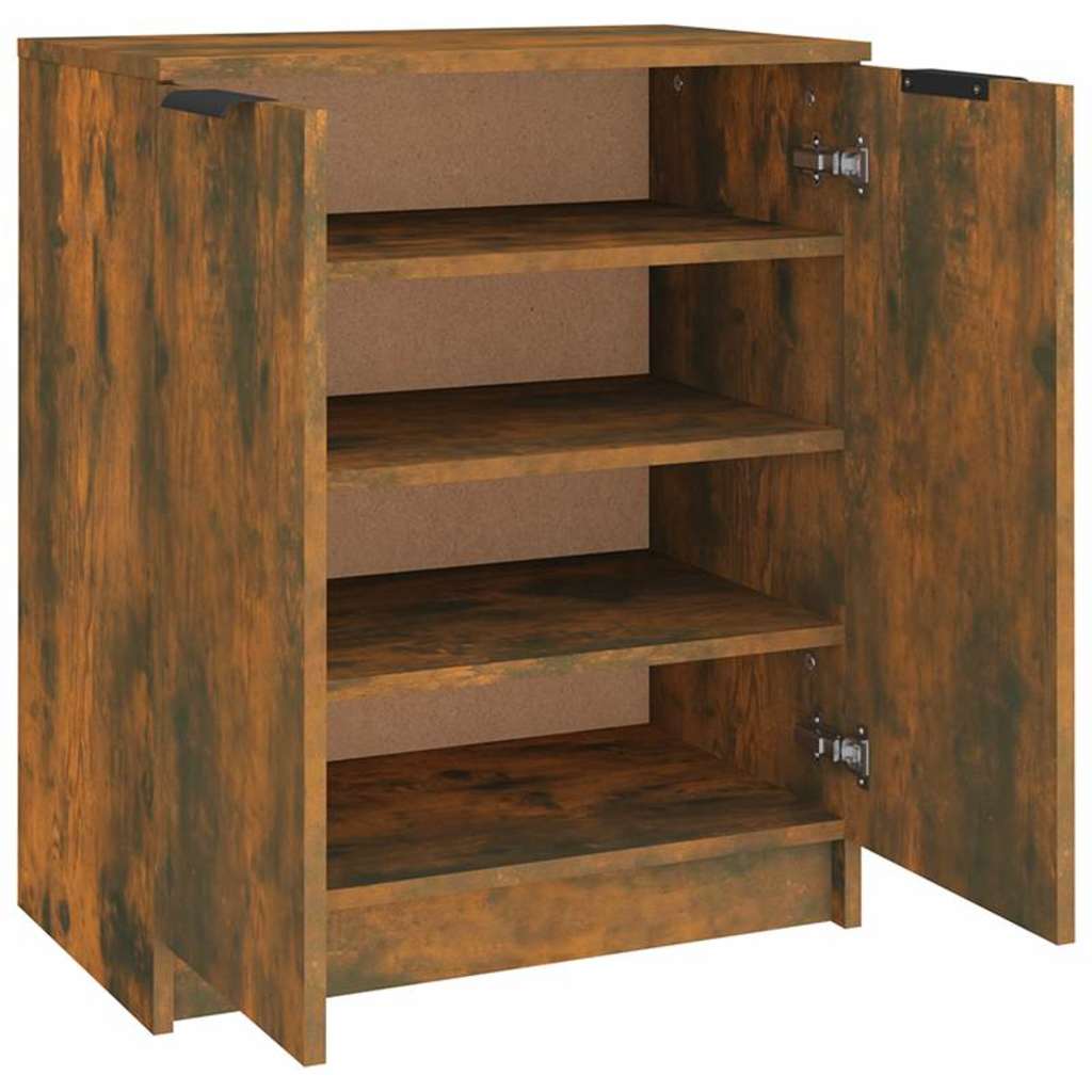 vidaXL Παπουτσοθήκη Καπνιστή Δρυς 59x35x70 εκ. από Επεξεργασμένο Ξύλο