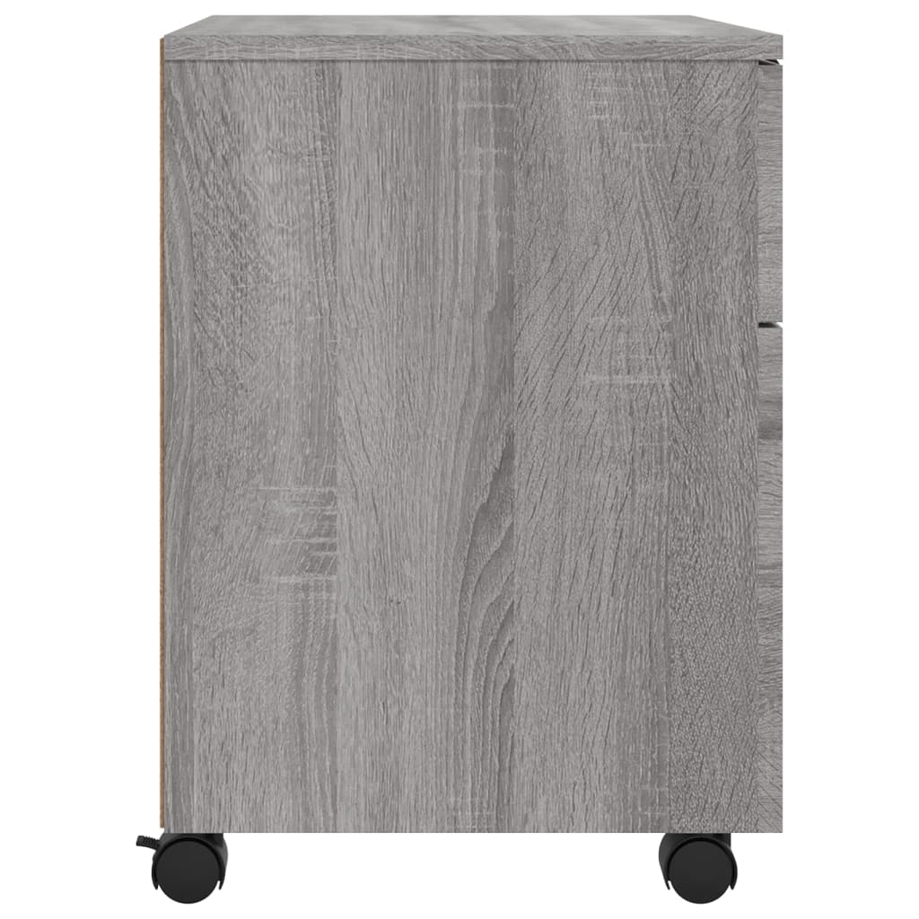 vidaXL Αρχειοθήκη Φορητή Γκρι sonoma45x38x54 εκ. Επεξ. Ξύλο με Ρόδες