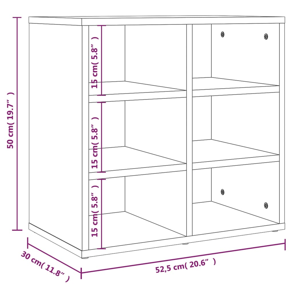 vidaXL Παπουτσοθήκη Γκρι Sonoma 52,5 x 30 x 50 εκ.