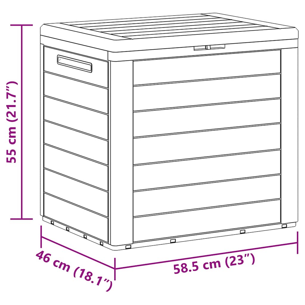 vidaXL Μπαούλο Αποθήκευσης Κήπου Ανθρακί 58,5x46x55εκ. απο Πολυπ/λένιο