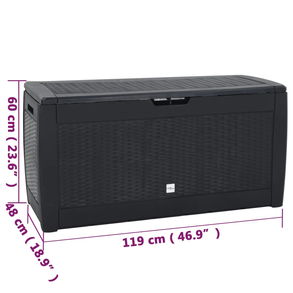 vidaXL Μπαούλο Αποθήκευσης Κήπου Ανθρακί 119x48x60 εκ. απο Πολυπ/λένιο