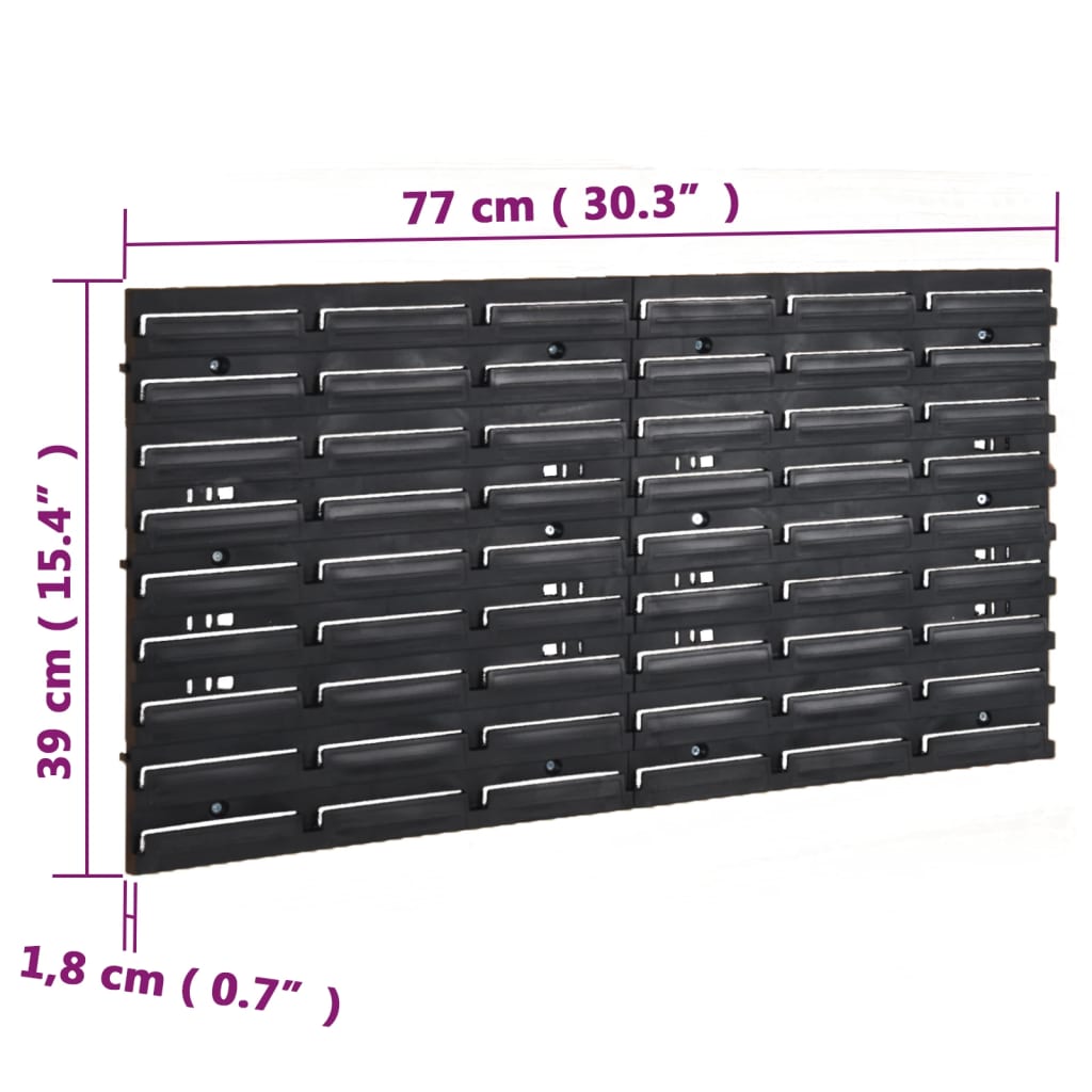 vidaXL Σετ Ραφιών Εργαστηρίου 30 τεμ. Κόκκινο και Μαύρο 77x39 εκ. PP