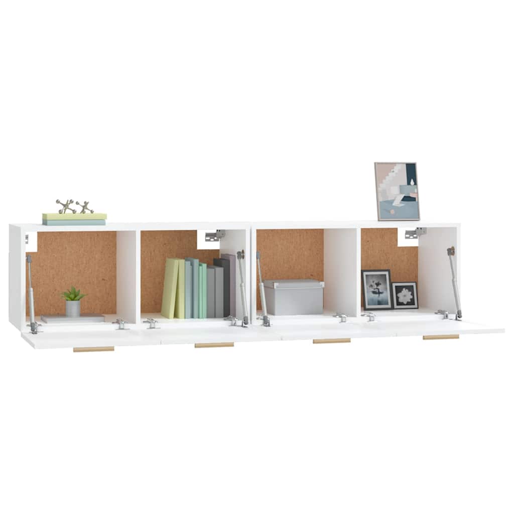 vidaXL Ντουλάπια Τοίχου 2 τεμ. Λευκά 80x35x36,5 εκ. Επεξ. Ξύλο