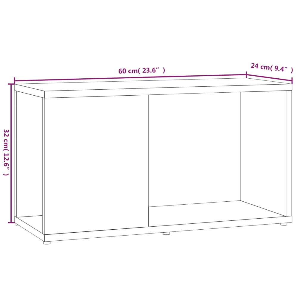 vidaXL Έπιπλο Τηλεόρασης Καφέ Δρυς 60 x 24 x 32 εκ. Επεξεργασμένο Ξύλο