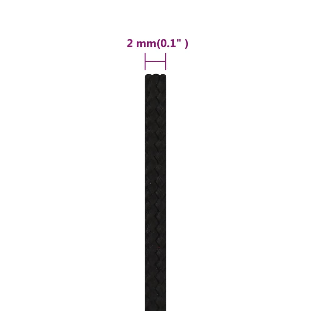 vidaXL Σχοινί Εργασίας Μαύρο 2 χιλ. 100 μ. από Πολυεστέρα