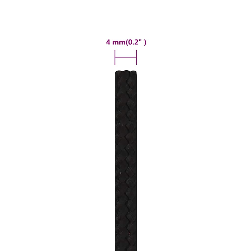 vidaXL Σχοινί Εργασίας Μαύρο 4 χιλ. 500 μ. από Πολυεστέρα