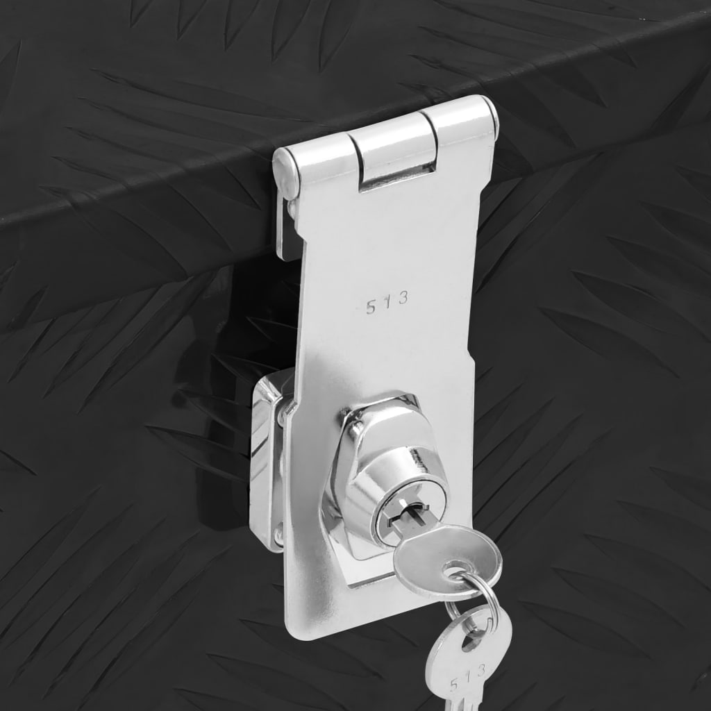 vidaXL Κουτί Αποθήκευσης Μαύρο 80 x 39 x 30 εκ. από Αλουμίνιο