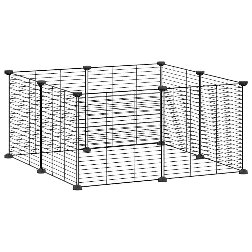 vidaXL Κλουβί για Κατοικίδια με 8 Πάνελ Μαύρο 35 x 35 εκ. Ατσάλινο